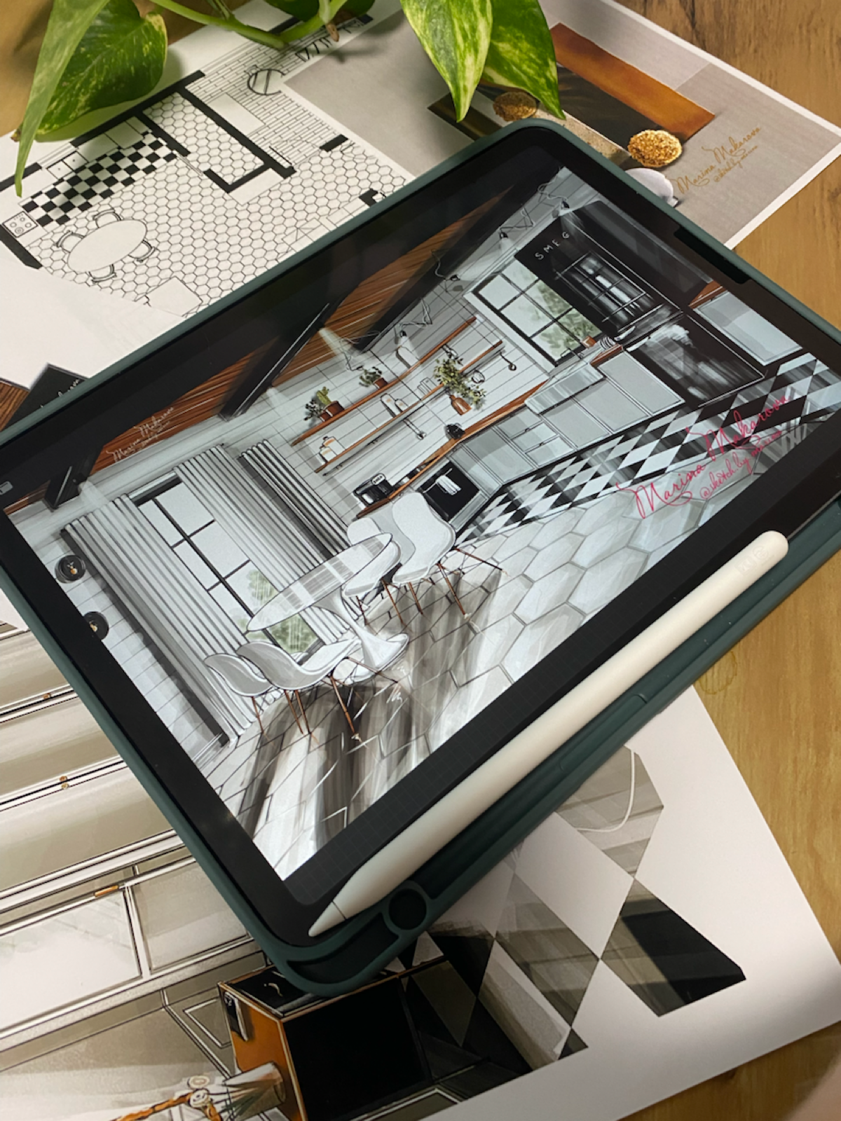 Скетч-визуализация интерьеров в Procreate | Сетка — социальная сеть от hh.ru