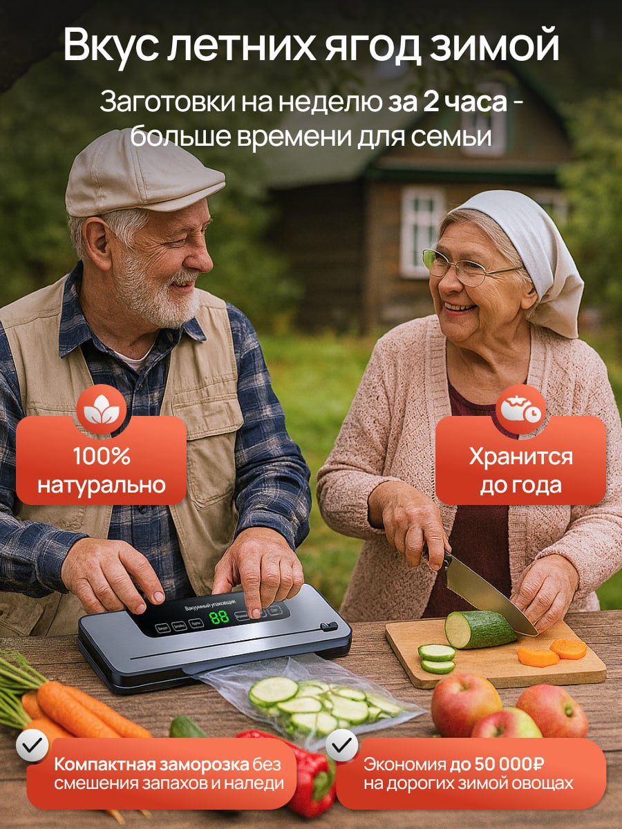 🍂 Осень — время заготовок.
Кто-то упаковывает грибы и варенье,
а я — новую серию карточек для WB.  
✨Главный ингредиент - вакууматор | Сетка — социальная сеть от hh.ru