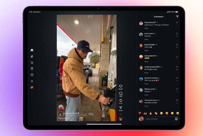 ⚡️Instagram* впервые за 15 лет ВЫШЕЛ на iPad — приложение уже завезли в App Store.
Для обновы чуть-чуть изменили интерфейс: слева оставили директ и ленту, а справа расположили комментарии | Сетка — социальная сеть от hh.ru