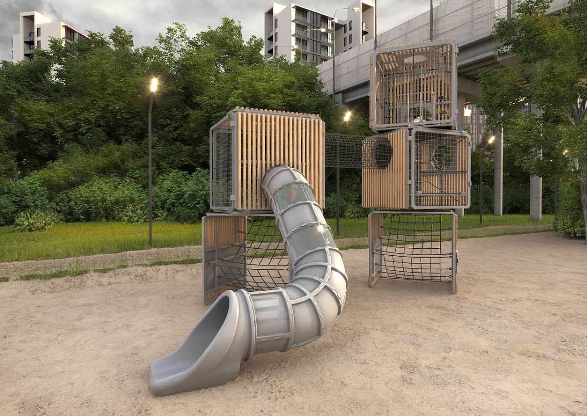 Экстерьерная визуализация детской площадки. | Сетка — социальная сеть от hh.ru