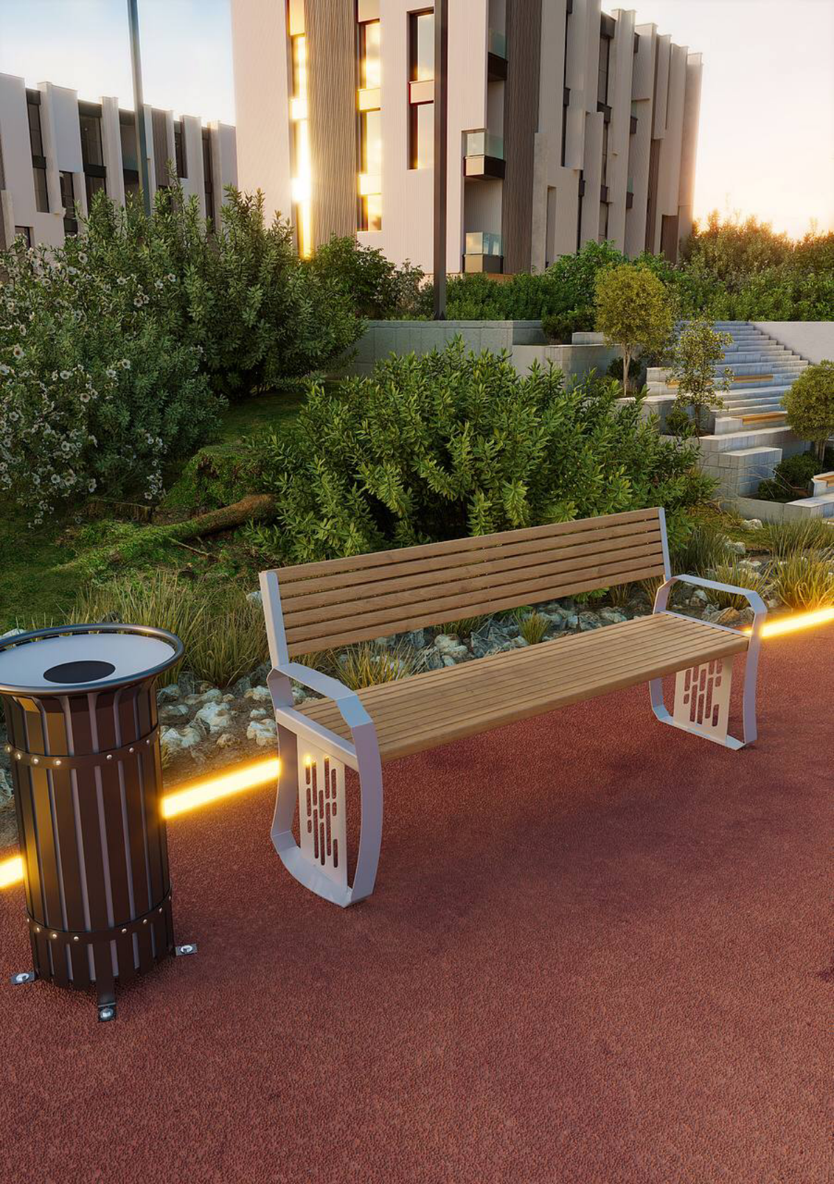 Экстерьерная визуализация скамейки. | Сетка — социальная сеть от hh.ru