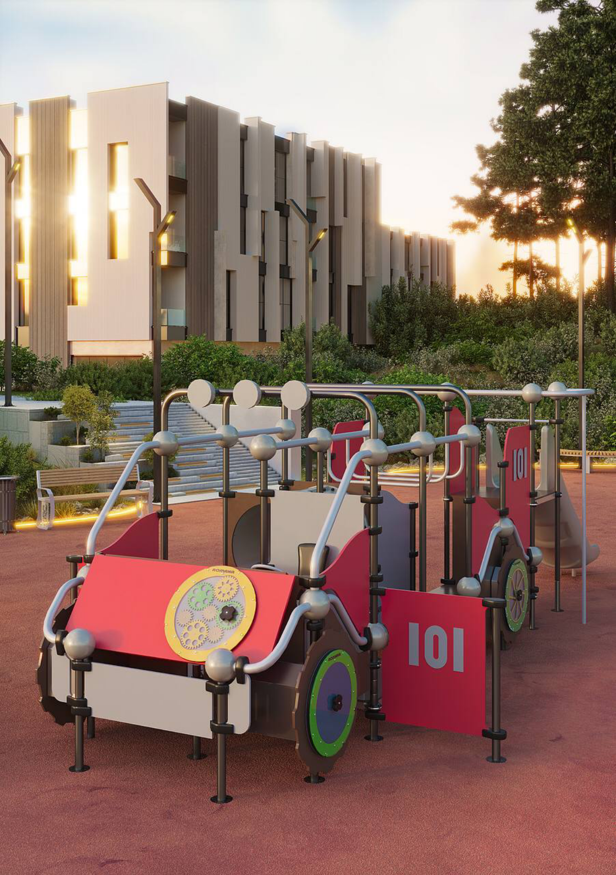 Экстерьерная визуализация детской площадки. | Сетка — социальная сеть от hh.ru