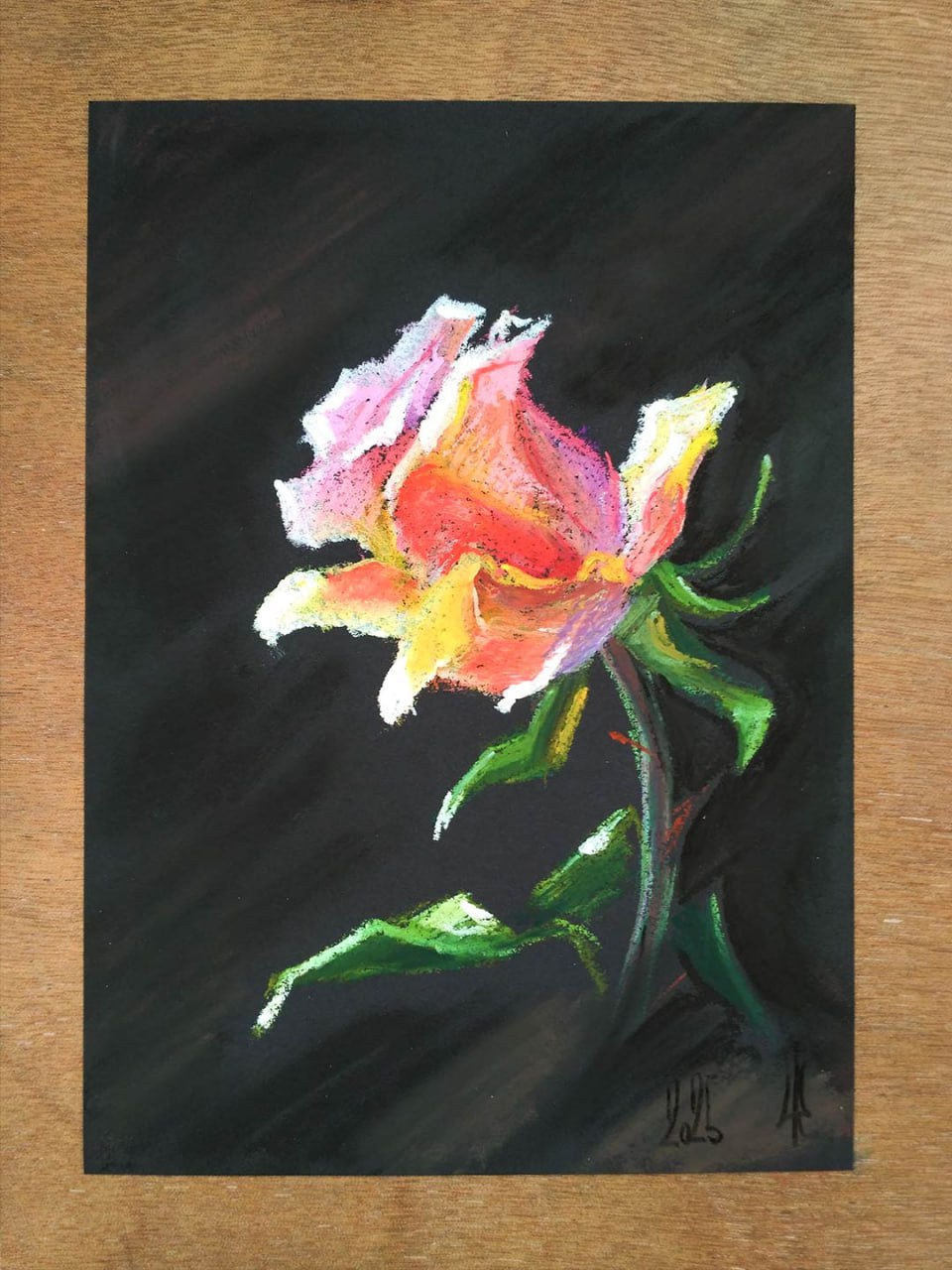 Подарок на день рождения😇😇😇
Масляная пастель, черная бумага Малевич, 15х21 см. Пастель масляная использована трёх сортов — Малевич (36 цветов), Pentel Arts (50 цветов), Ашан (24 цвета) | Сетка — социальная сеть от hh.ru