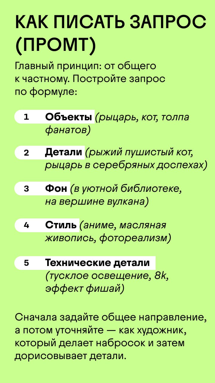 Текст → картинка: гороскоп говорит вам создать сегодня свой первый нейрошедевр💅
Мы собрали ультимативный гайд по рисованию с помощью ИИ — от базовых принципов до продвинутых фишек со стилями, ракурсам... | Сетка — социальная сеть от hh.ru
