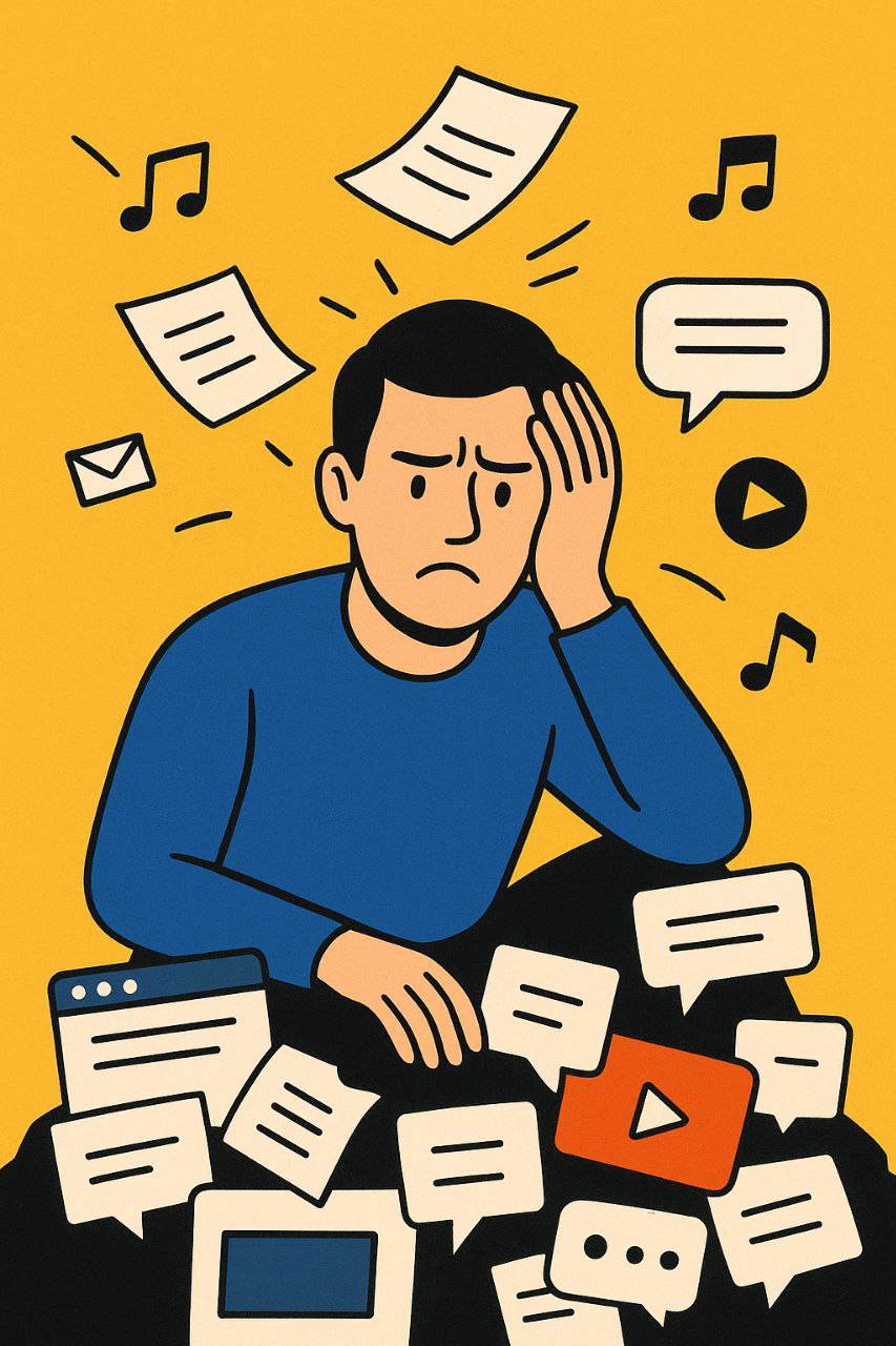 🔥 Инфопомойка в башке: как расчистить мозг и перестать жрать мусор
Ты подписан на сто каналов, смотришь тысячу роликов и читаешь тонны статей | Сетка — социальная сеть от hh.ru