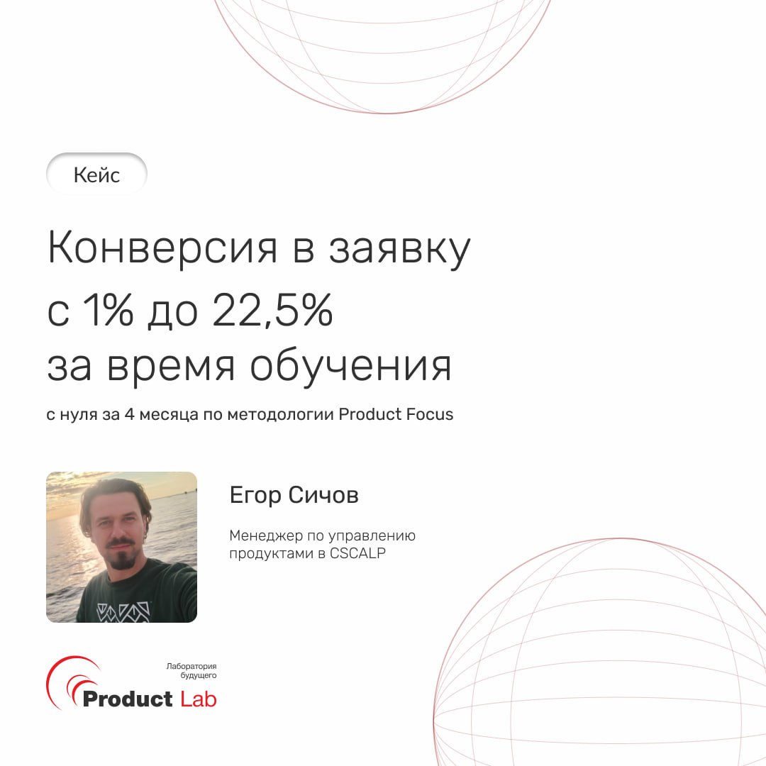 🛒 Как ученик нашего курса повысил конверсию продукта с 1% до 22,5% во время обучения?
Егор Сичов, проджект-менеджер в CSCALP, пришел к нам на курс с четким запросом — структурировать свои знания в обл... | Сетка — социальная сеть от hh.ru