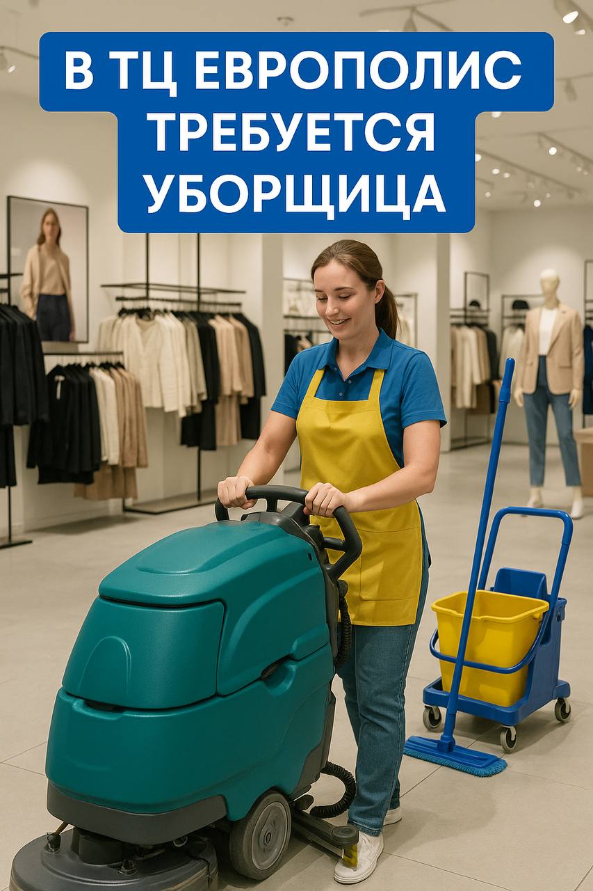 🧹 В ТЦ Европолис требуется уборщица в магазин одежды!
📅 График:
с 8:00 до 22:00
💰 Зарплата: от 90 000 ₽
🛠 Обязанности:
• Работа с поломоечной машиной
• Комплексная уборка в течение дня
• Сухая и влажн... | Сетка — социальная сеть от hh.ru