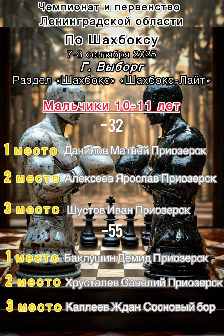 Результаты Чемпионата и первенства Ленинградской области.♟️🥊 | Сетка — социальная сеть от hh.ru