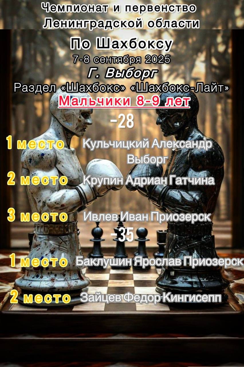 Результаты Чемпионата и первенства Ленинградской области.♟️🥊 | Сетка — социальная сеть от hh.ru