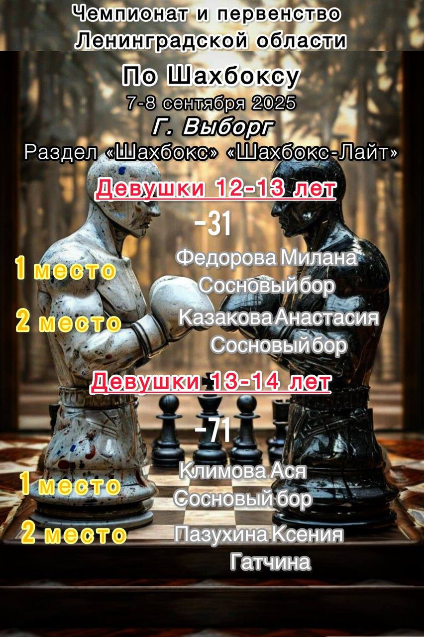 Результаты Чемпионата и первенства Ленинградской области.♟️🥊 | Сетка — социальная сеть от hh.ru