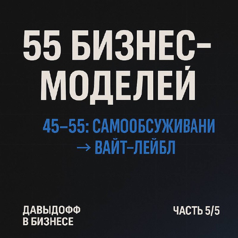 55 паттернов бизнес-моделей — Пост 5/5 (45–55)
Сохраните в закладки и вернётесь к внедрению 🔖
45) Self-service (Самообслуживание)
Что это: часть работ делает сам клиент через интерфейсы/киоски | Сетка — социальная сеть от hh.ru