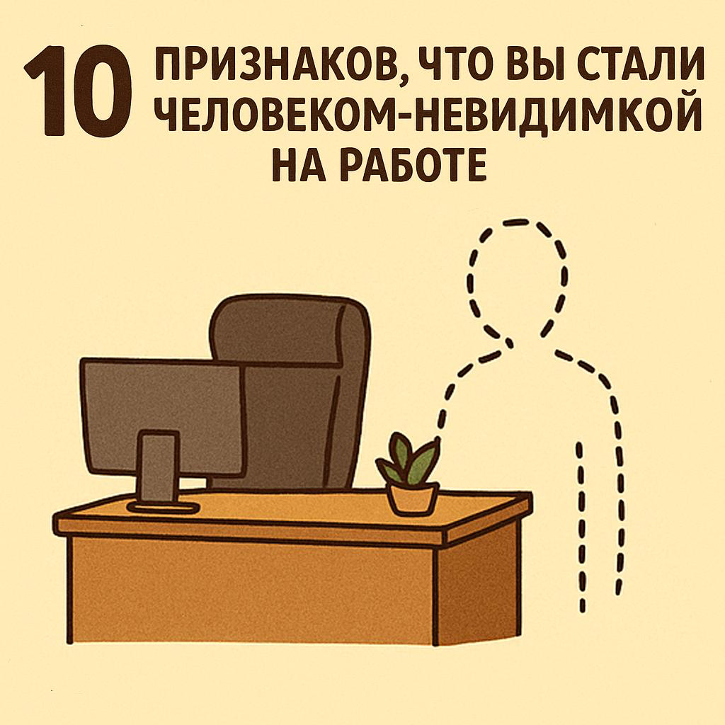🔟 ПРИЗНАКОВ, ЧТО ВЫ СТАЛИ ЧЕЛОВЕКОМ-НЕВИДИМКОЙ НА РАБОТЕ | Сетка — социальная сеть от hh.ru