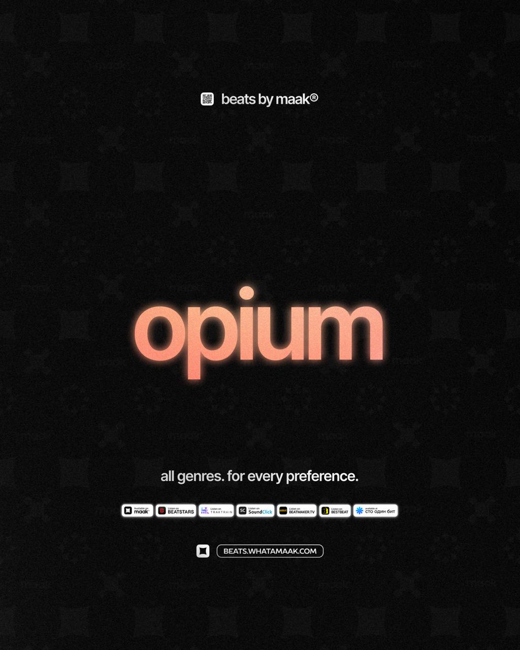 🎵 «Opium биты» ╳ от maak®
ℹ️ В нашем каталоге более 400 различных аранжировок, в самых популярных жанрах, на любой вкус и предпочтения | Сетка — социальная сеть от hh.ru