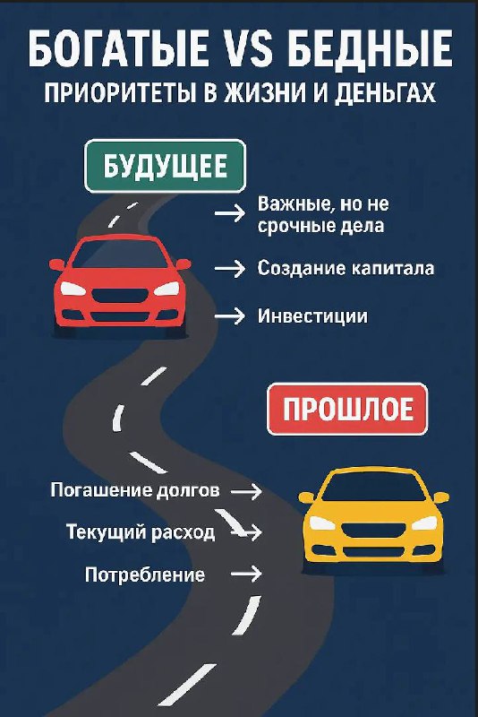 💡 Главная привычка, которая отличает богатых от бедных
Хочешь простой тест, который сразу покажет твой уровень мышления?
Отвечай честно: куда ты направляешь деньги и энергию в первую очередь — в прошл... | Сетка — социальная сеть от hh.ru