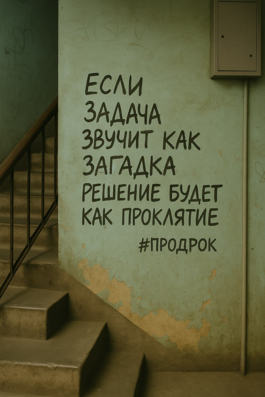 Задача без конкретики - это не задача, а загадка.
Только вместо приза - сгоревшие дедлайны и горящие жопы.
И мы всё равно продолжаем играть в эту лотерею | Сетка — социальная сеть от hh.ru