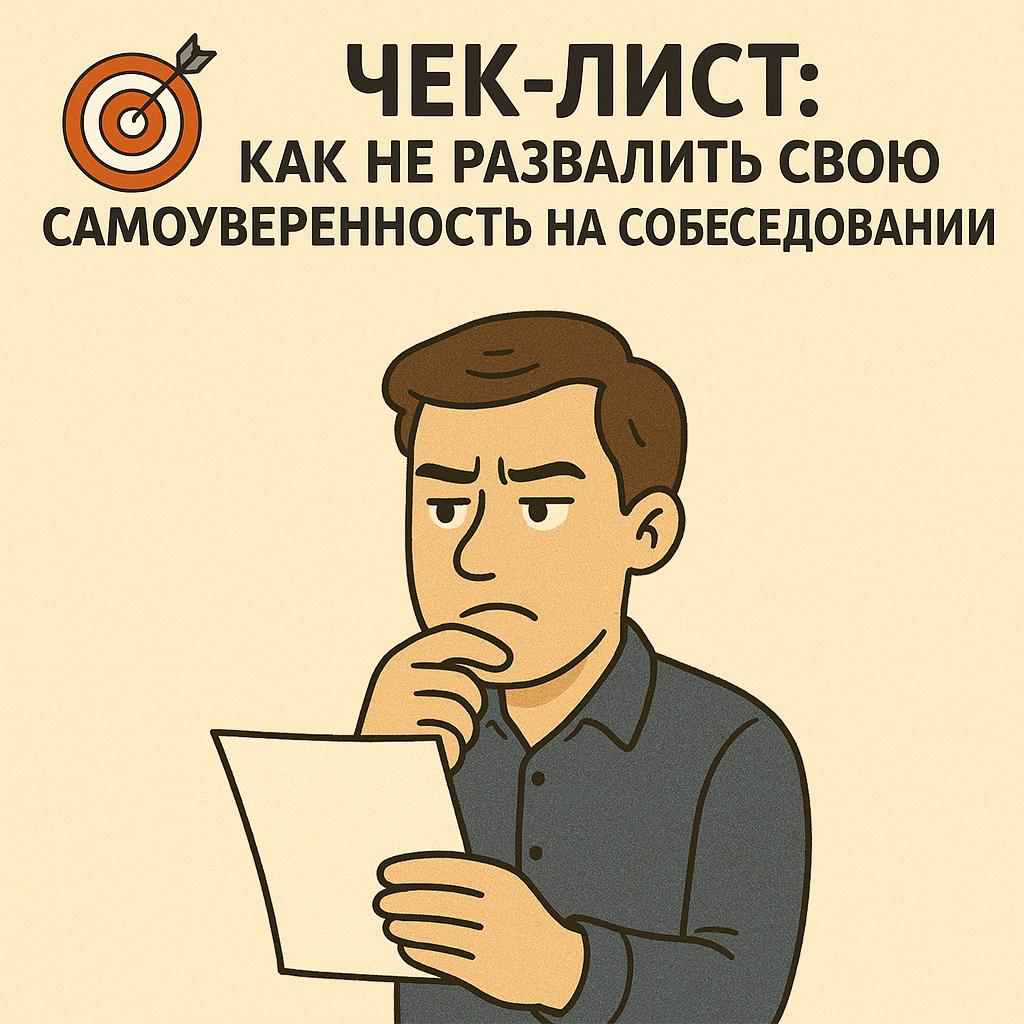 🎯 ЧЕК-ЛИСТ: КАК НЕ РАЗВАЛИТЬ СВОЮ САМОУВЕРЕННОСТЬ НА СОБЕСЕ | Сетка — социальная сеть от hh.ru