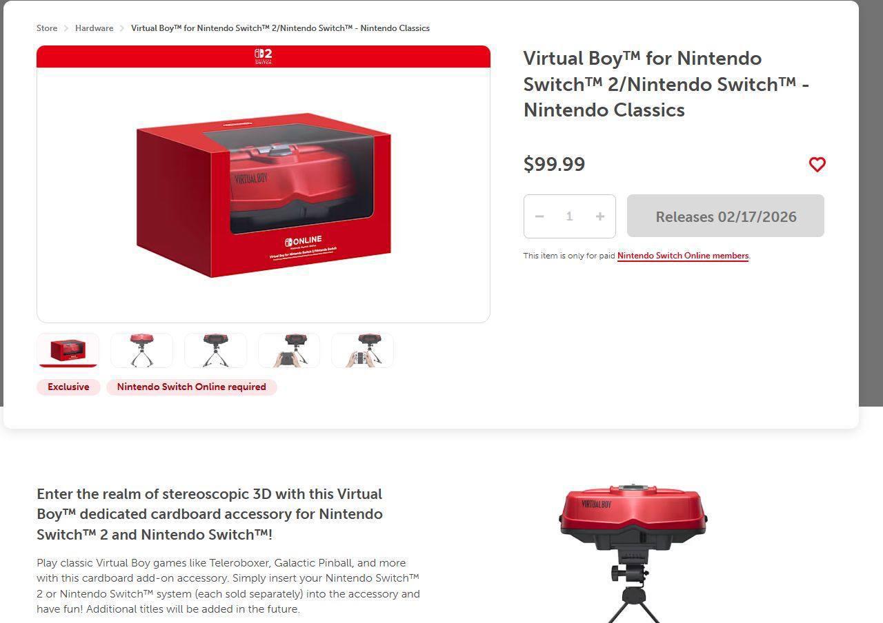 Nintendo анонсировала Virtual Boy для Switch — «эмулятор» интересной консоли из 90ых
Nintendo представила аксессуар Virtual Boy — гарнитуру для игровых консолей Nintendo Switch первого и второго покол... | Сетка — социальная сеть от hh.ru