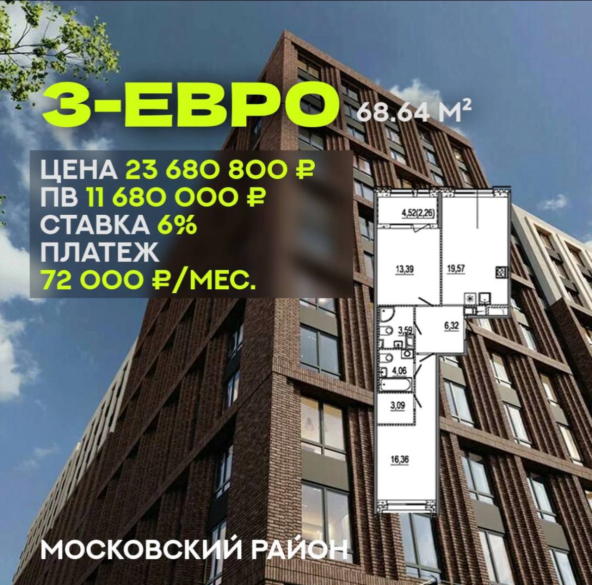 ТОП-3 квартиры в локациях, где вы точно устроите ребенка в школу
Стоимость: 23 680 000 ₽
Ставка: 6 %
✔️ Метро под боком — 10 минут пешком до «Московских ворот» | Сетка — социальная сеть от hh.ru