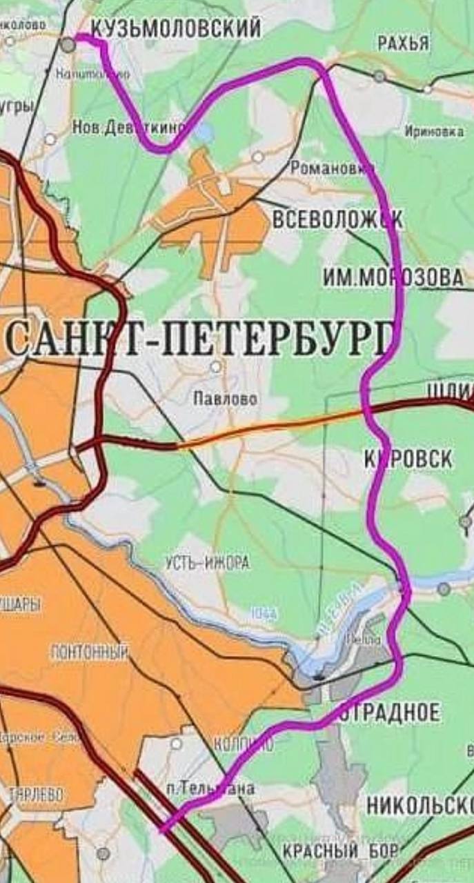Согласовали кад2.
Чисто обход Питера с востока.
Мурино и Всеволожск внутри второго кольца. И Янино и Новосаратовка | Сетка — социальная сеть от hh.ru