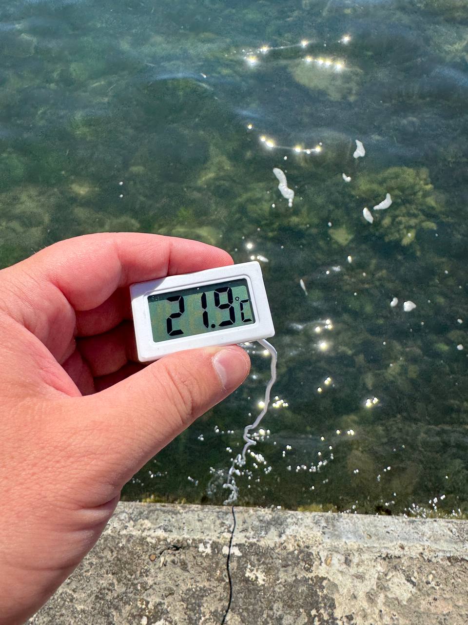 🌞🌊 Давно я не брал с собой градусник, но вот сегодня решил замерить для вас температуру воздуха. Она составляет 28°C. А температура моря — 22°C | Сетка — социальная сеть от hh.ru