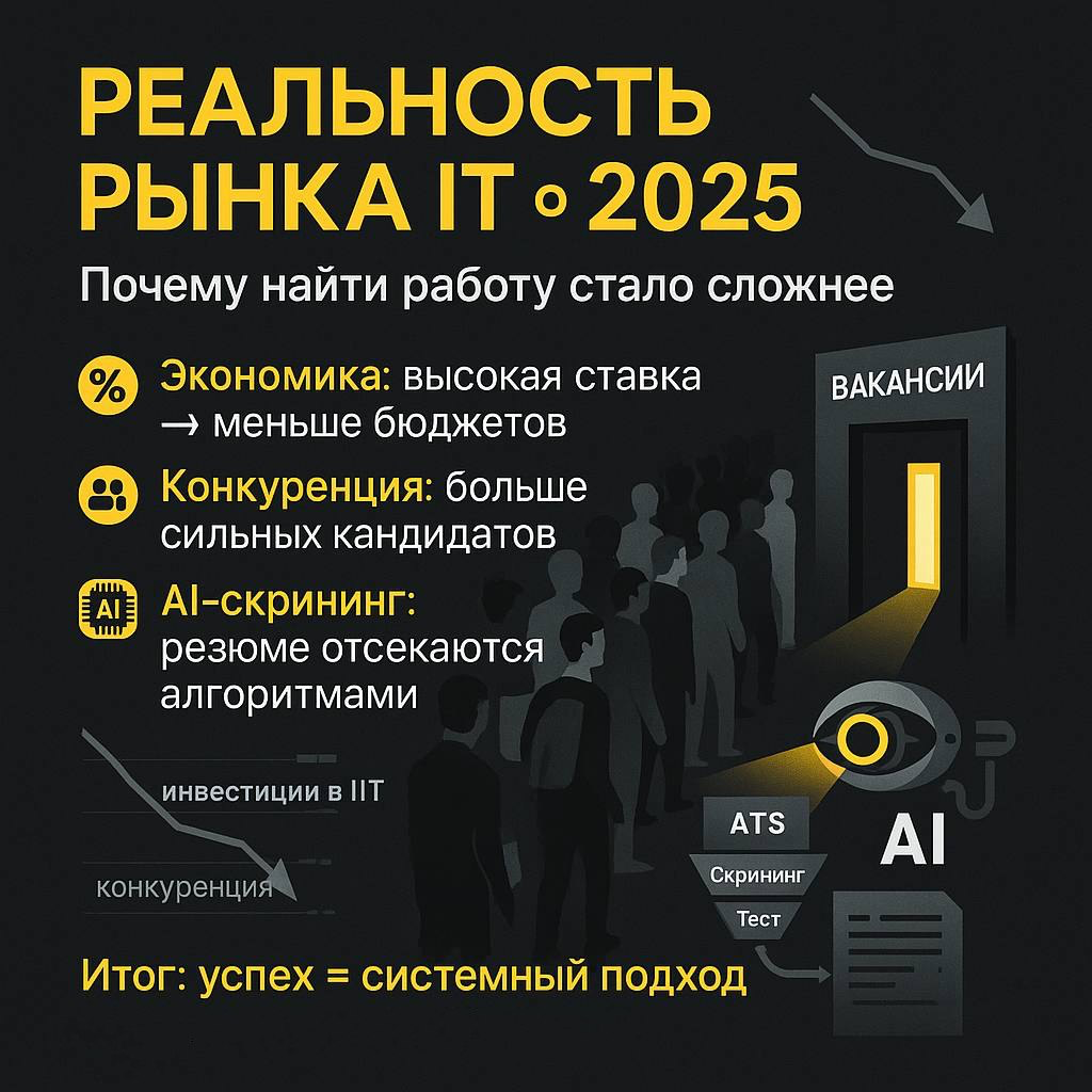 Реальность рынка IT в 2025: почему найти работу стало сложне | Сетка — социальная сеть от hh.ru