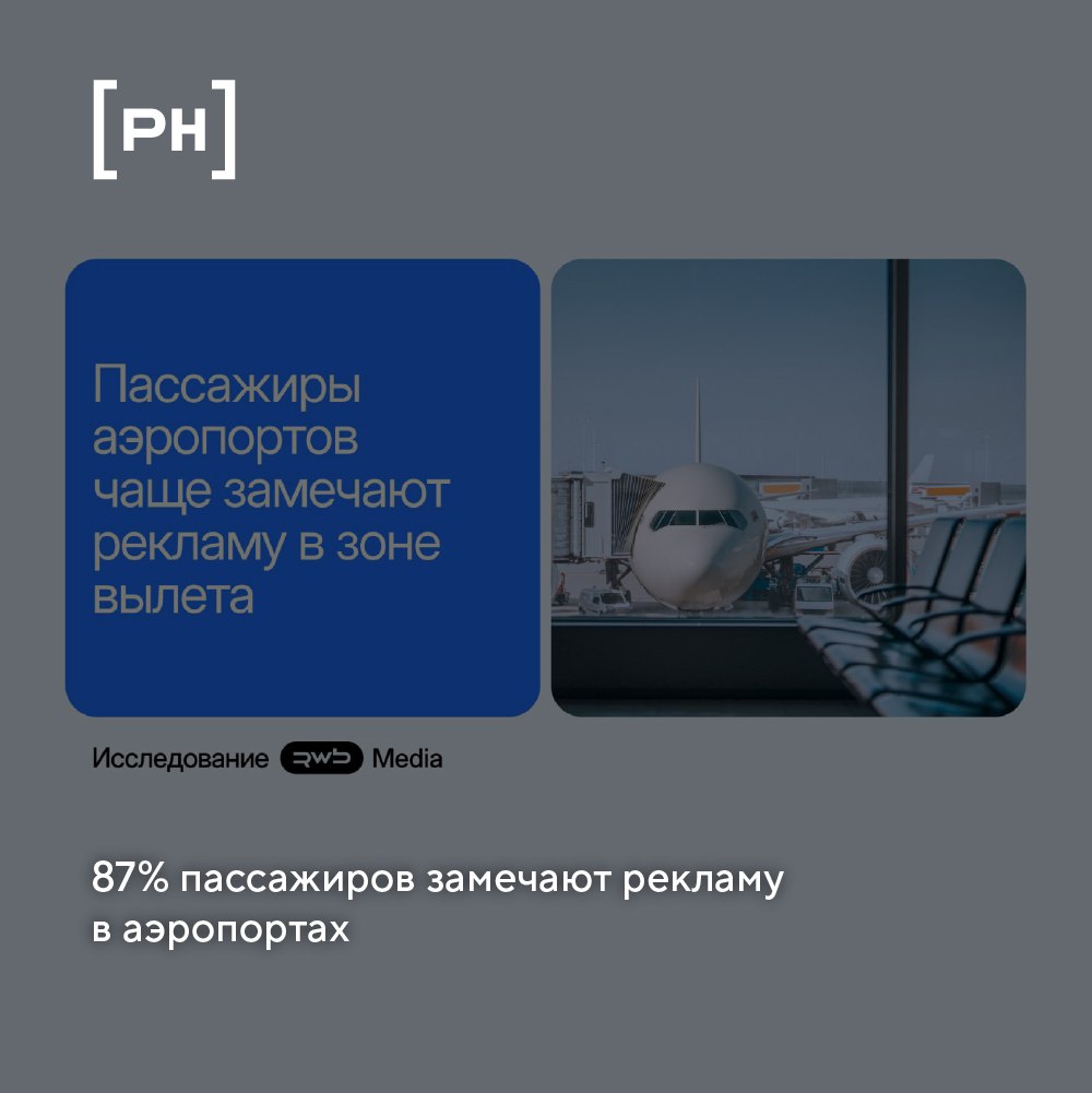 Исследование RWB Media: 87% пассажиров замечают рекламу в аэропортах, максимальная вовлеченность — в зоне вылета | Сетка — социальная сеть от hh.ru