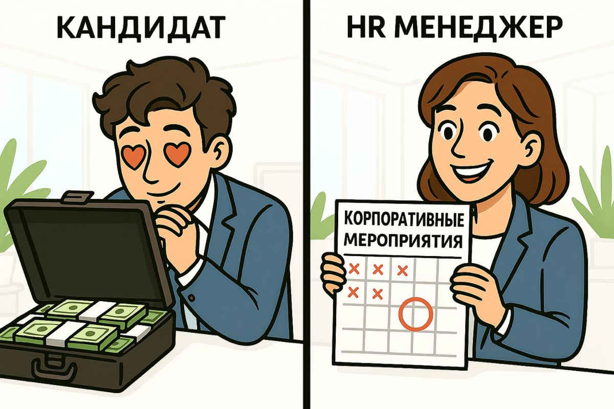 Кандидат: Какую ЗП вы предлагаете? HR: А какую хотите? | Сетка — социальная сеть от hh.ru