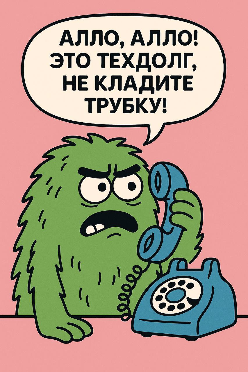 Алло, алло! Это техдолг, не кладите трубку!
Наткнулась на занятное исследование про управление техническим долгом | Сетка — социальная сеть от hh.ru