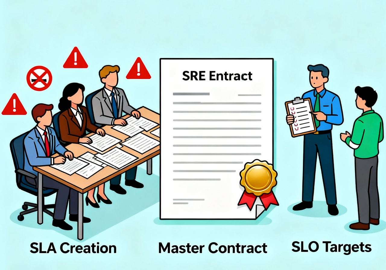 [SRE] SLA - соглашения на практике
Создание SLA - задача для команд, отвечающих за бизнес и юридические вопросы. Именно они решают, какие меры и штрафы применяются при нарушении соглашения | Сетка — социальная сеть от hh.ru