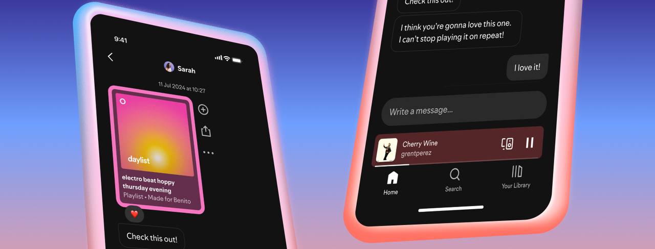 🎶 Spotify теперь с функцией переписок
В приложении появился раздел Messages — теперь можно делиться треками, подкастами и просто болтать прямо внутри Spotify | Сетка — социальная сеть от hh.ru