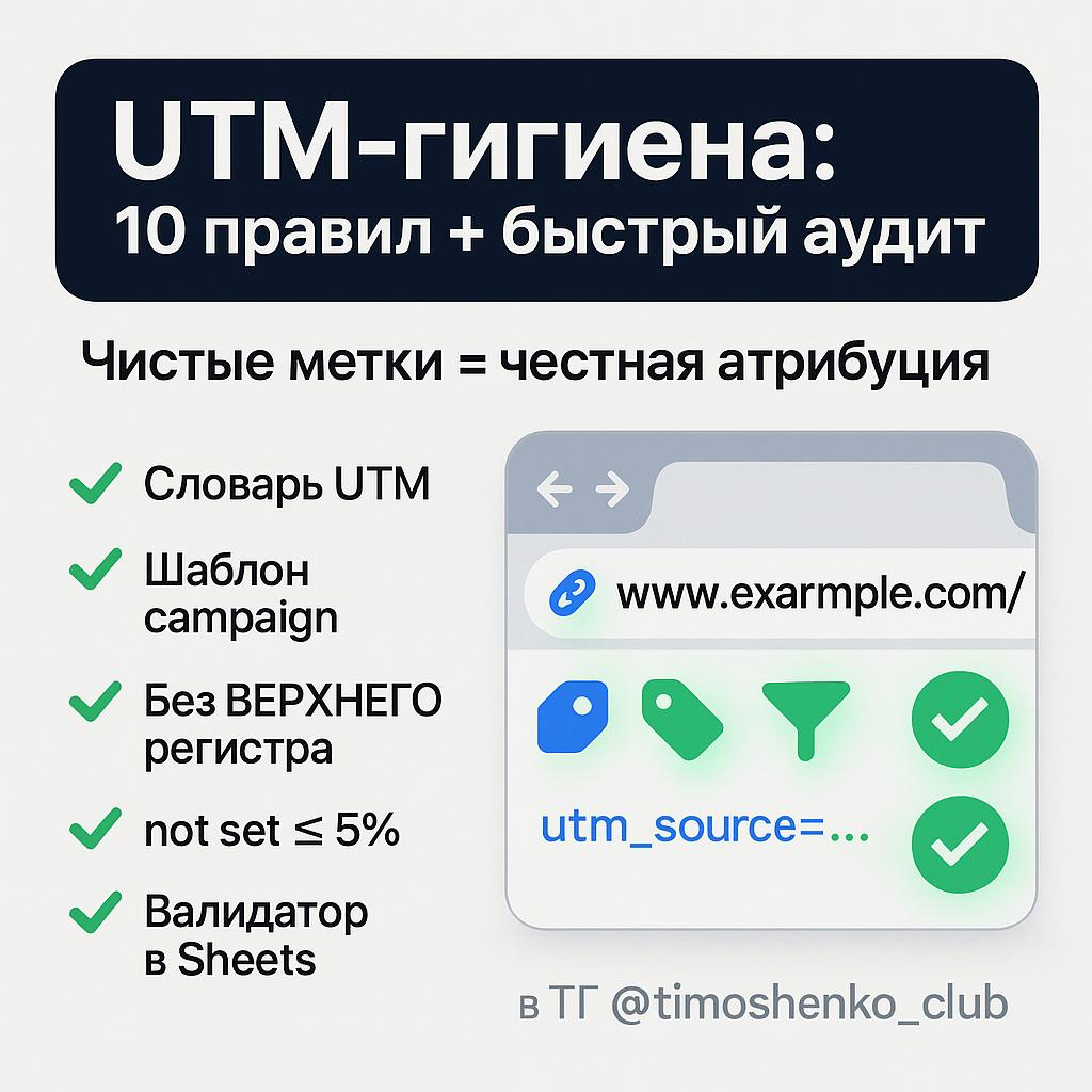 UTM‑гигиена без боли: 10 правил, 2 ловушки и аудит | Сетка — социальная сеть от hh.ru