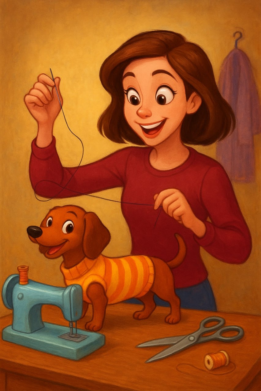 🐶✂️ Когда ваш пёсик в новой кофточке выглядит моднее вас — это не повод грустить, а отличный стимул достать швейную машинку! 🧵😁
🐾 Ведь шить для питомца проще, чем объяснять ему, почему нельзя есть тап... | Сетка — социальная сеть от hh.ru