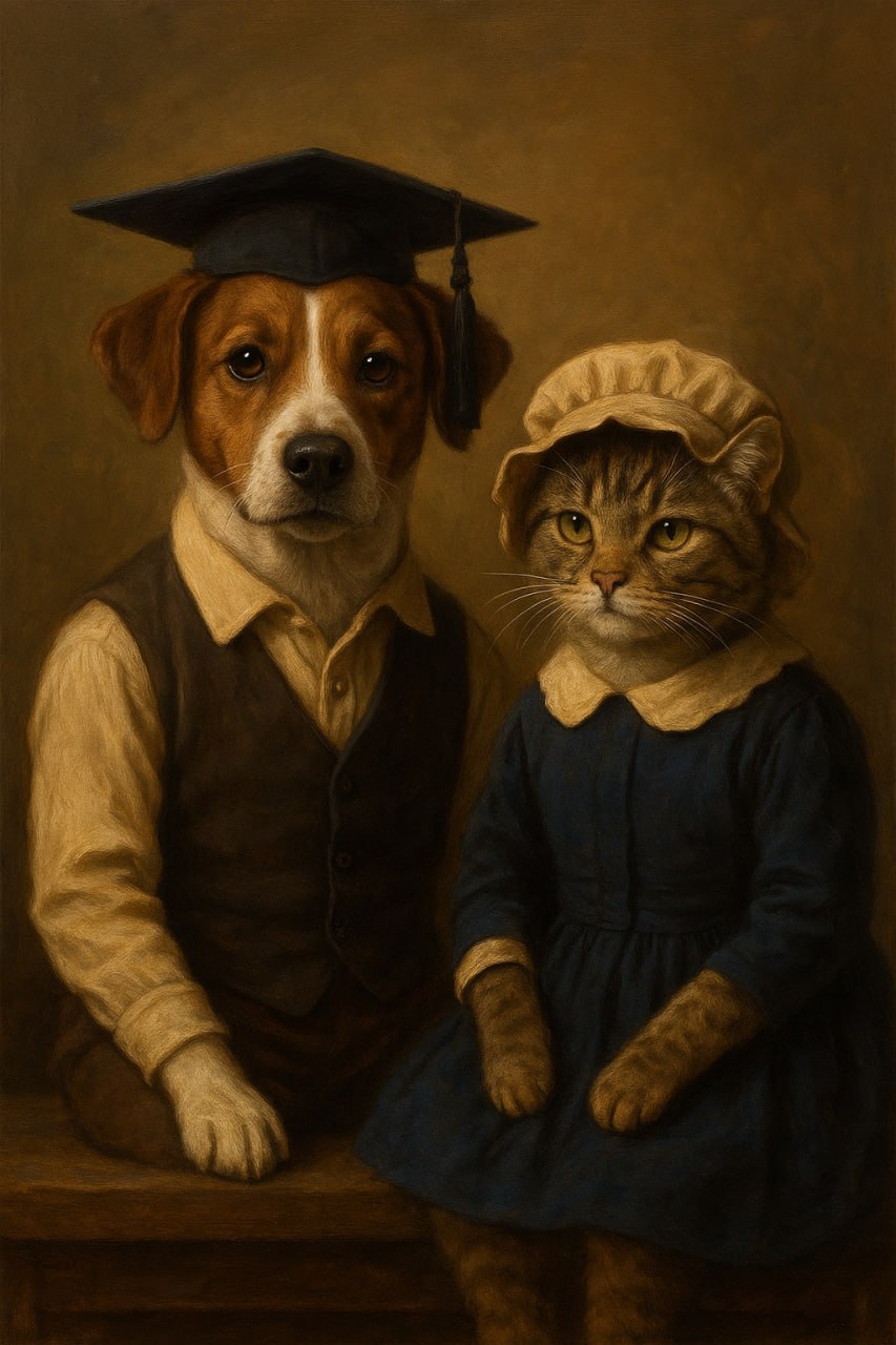 📚🐾 Историки утверждают, что первые «школьные формы» для животных появились ещё в старину! 👒🐕
Крестьяне шили для собак и кошек простые накидки ✂️🧵 — чтобы они выглядели «по-праздничному» на ярмарках и ... | Сетка — социальная сеть от hh.ru