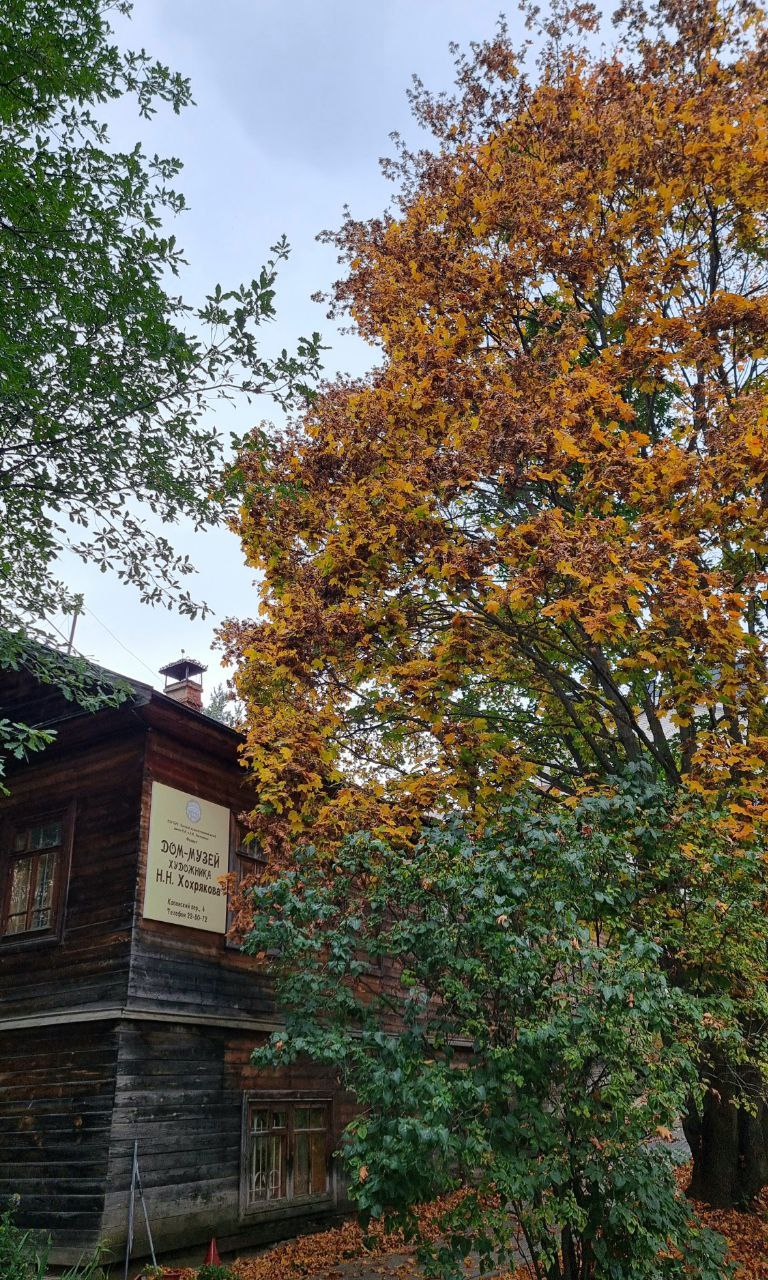 #беседкахохрякова сегодня уберегает от первого осеннего дождя. Капли пока робко рассекают ещё тёплый воздух. Но уже после обеда заморосит во всю силу.
Деревья быстро пожелтели/покраснели | Сетка — социальная сеть от hh.ru