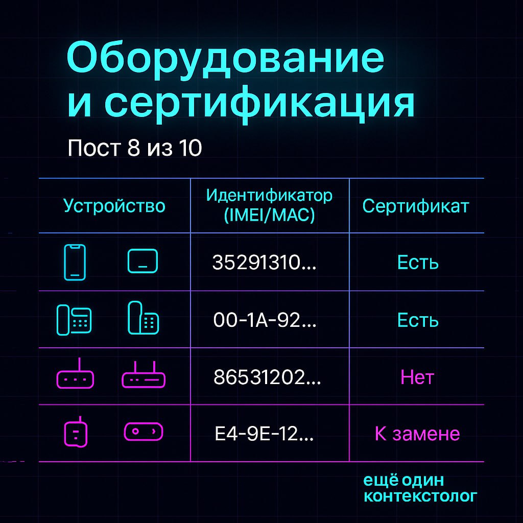 Оборудование связи и сертификация.
Пост 8 из 10 в серии про законопроект о борьбе с мошенничеством в России | Сетка — социальная сеть от hh.ru
