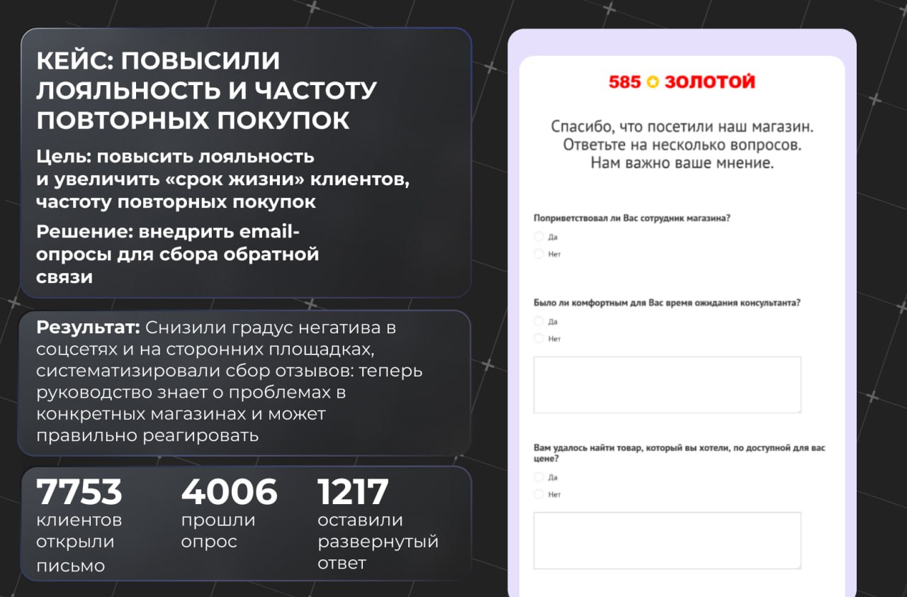 📩 ПОВЫСИЛИ ЛОЯЛЬНОСТЬ И ЧАСТОТУ ПОВТОРНЫХ ПОКУПОК
Email-маркетинг отличный способ работы с действующими клиентами | Сетка — социальная сеть от hh.ru