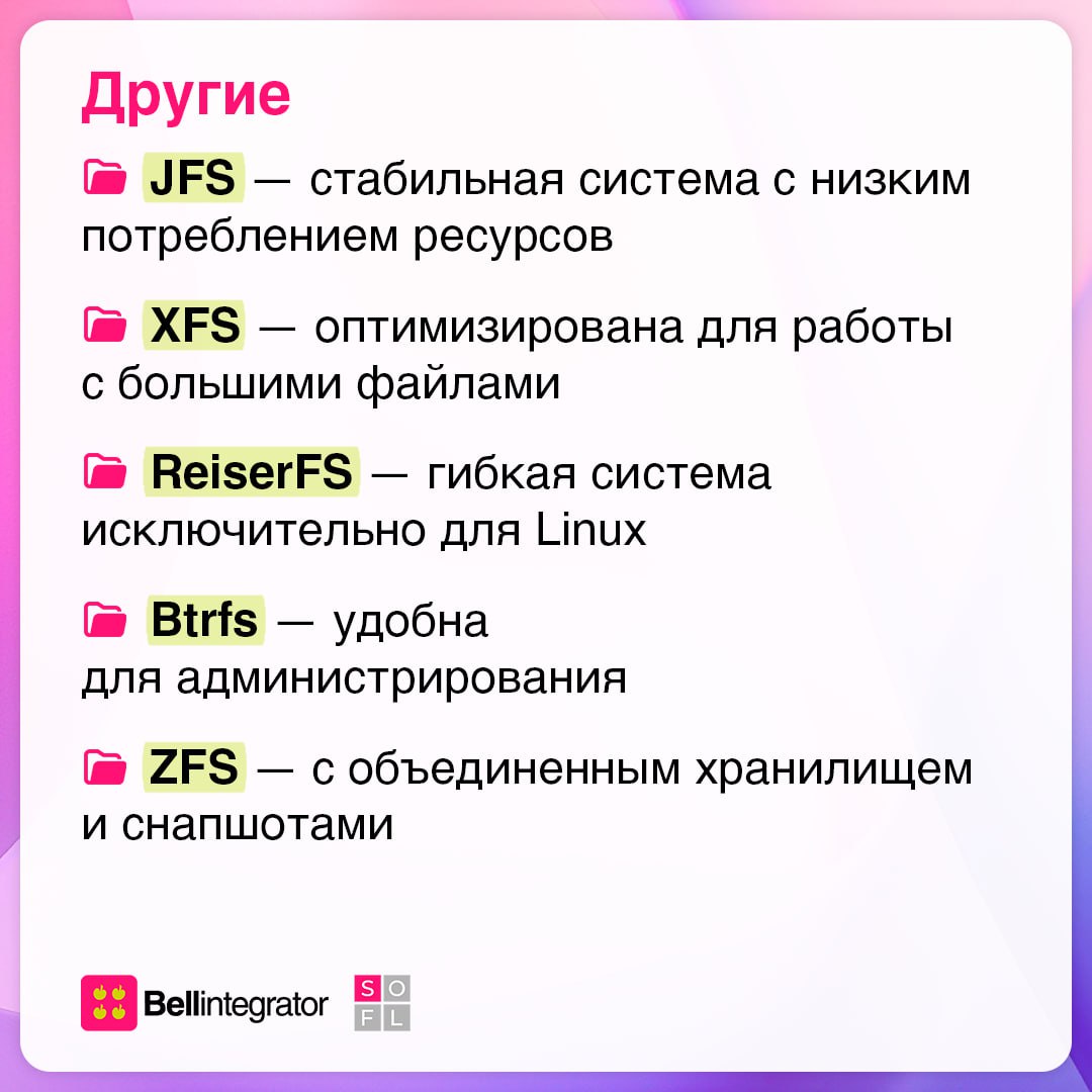 Немного об управлении файлами 🗂
Видов файловых систем предостаточно — по этому поводу собрали самые популярные в одном посте | Сетка — социальная сеть от hh.ru