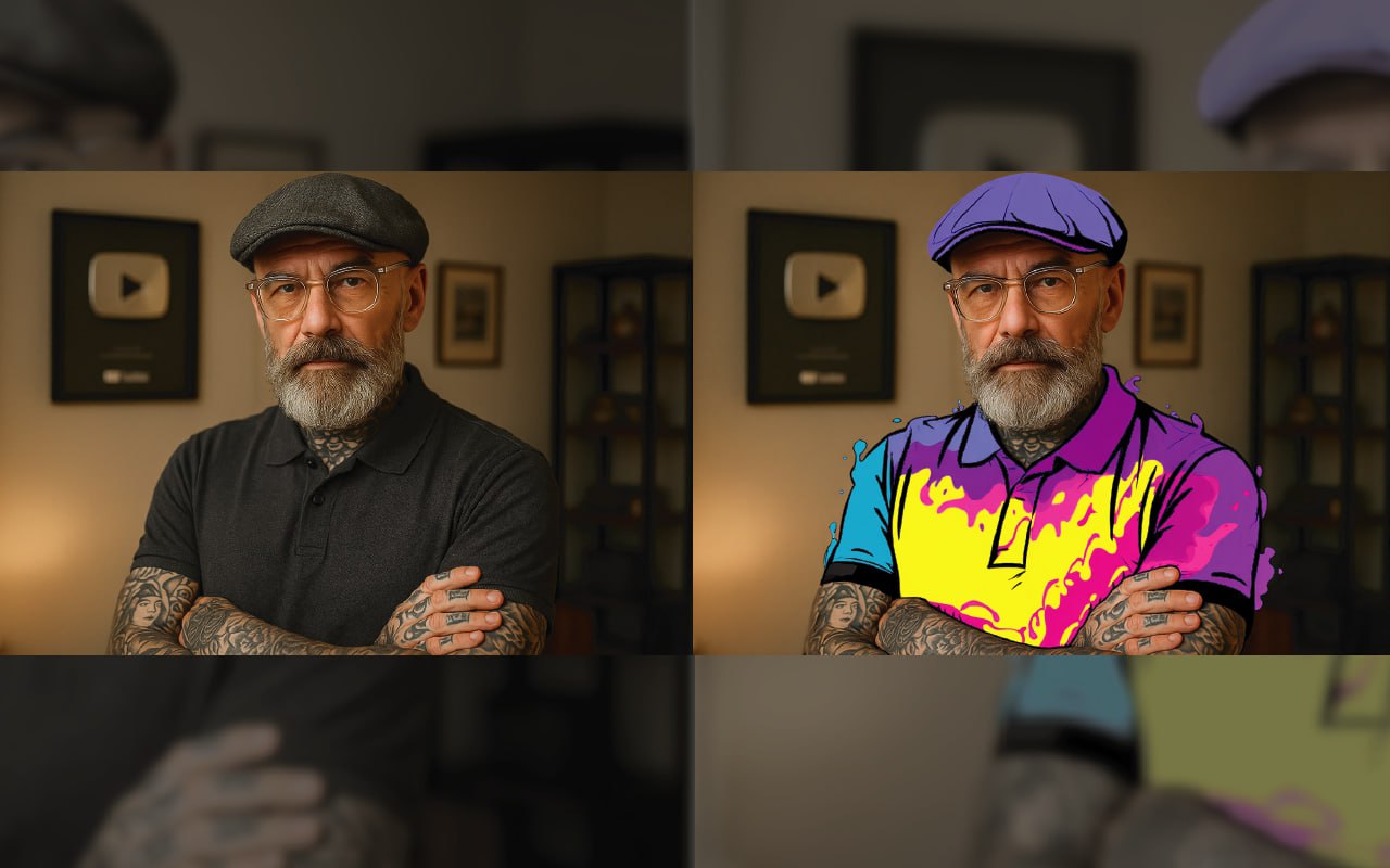 Превратите одежду на фото в мультяшный арт! 🎨
Хотите, чтобы Ваш образ на фото по-настоящему выделялся? Забудьте про обычные фильтры.
Эта формула для нейросети — Ваш персональный стилист-сюрреалист | Сетка — социальная сеть от hh.ru