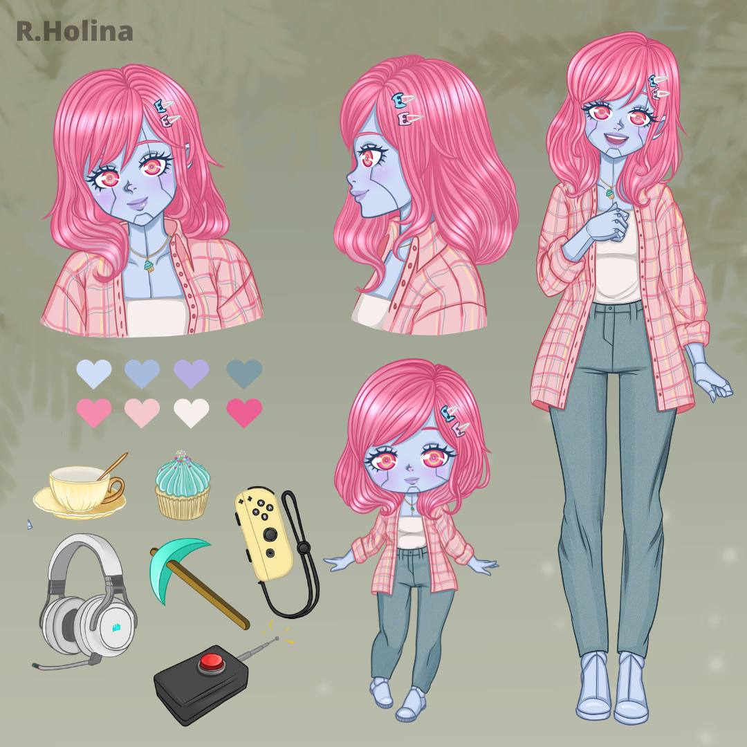 🎨 Как сделать reference sheet, который реально используют
Мой первый за $15 — для геймера из США. Я сделала не картинку, а инструкцию.
3 правила:
1. Сначала спрашивай — стиль, история, пропсы.
2 | Сетка — социальная сеть от hh.ru