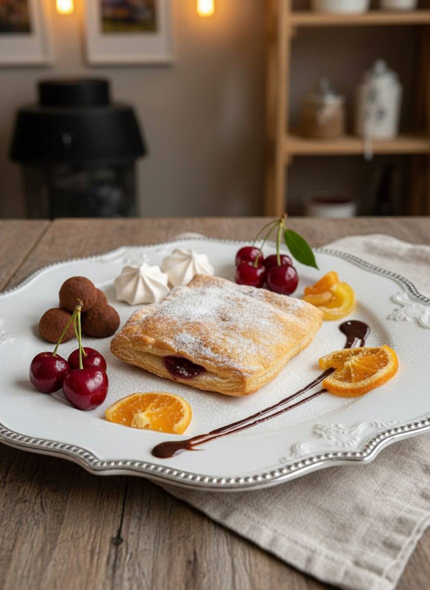 Как AI становится вашим личным фуд-стилистом 🍒📸  
Сегодняшний кейс: одна слойка с вишней и наш AI-художник Art banana (@artbananabot)  | Сетка — социальная сеть от hh.ru