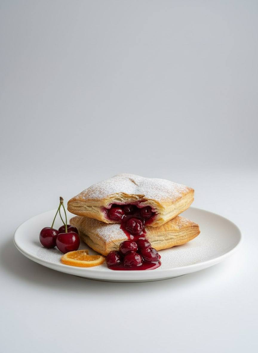 Как AI становится вашим личным фуд-стилистом 🍒📸  
Сегодняшний кейс: одна слойка с вишней и наш AI-художник Art banana (@artbananabot)  | Сетка — социальная сеть от hh.ru