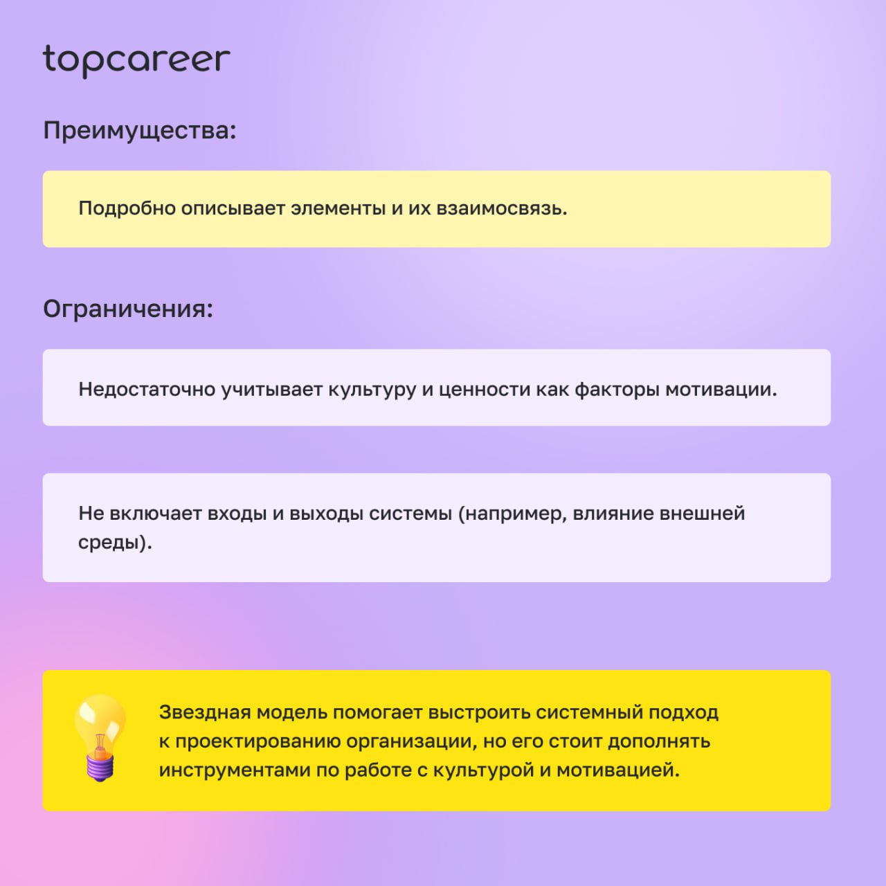 📌 Диагностические модели для оргдизайна
Модели оргдизайна — это инструменты, которые помогают системно подойти к изменениям: диагностировать текущее состояние, сформировать видение будущего и согласов... | Сетка — социальная сеть от hh.ru