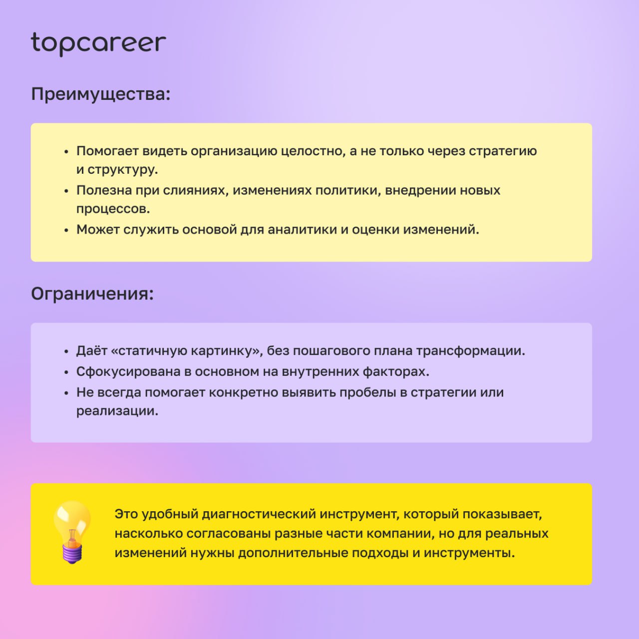 📌 Диагностические модели для оргдизайна
Модели оргдизайна — это инструменты, которые помогают системно подойти к изменениям: диагностировать текущее состояние, сформировать видение будущего и согласов... | Сетка — социальная сеть от hh.ru