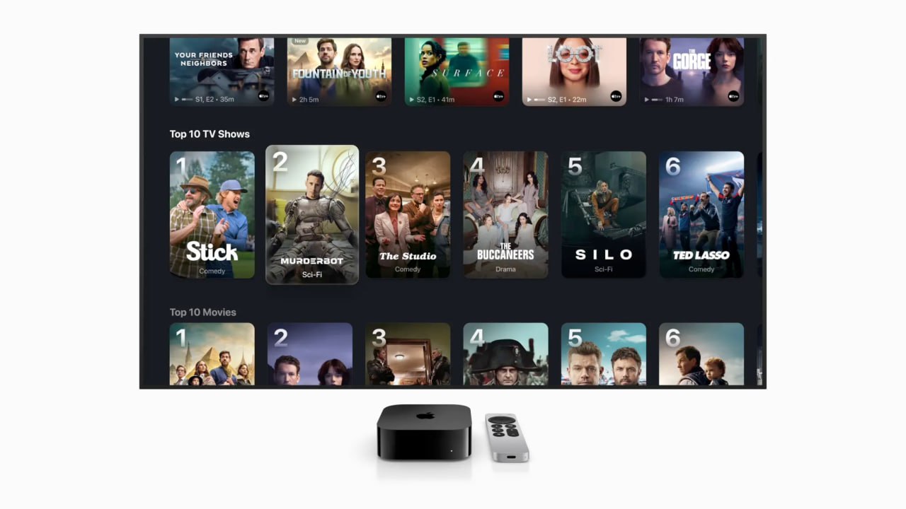 Apple TV 4K получил обновление до tvOS 26
Что там нового
— Liquid Glass. Да, и сюда тоже затащили
— Новый интерфейс центра управления | Сетка — социальная сеть от hh.ru