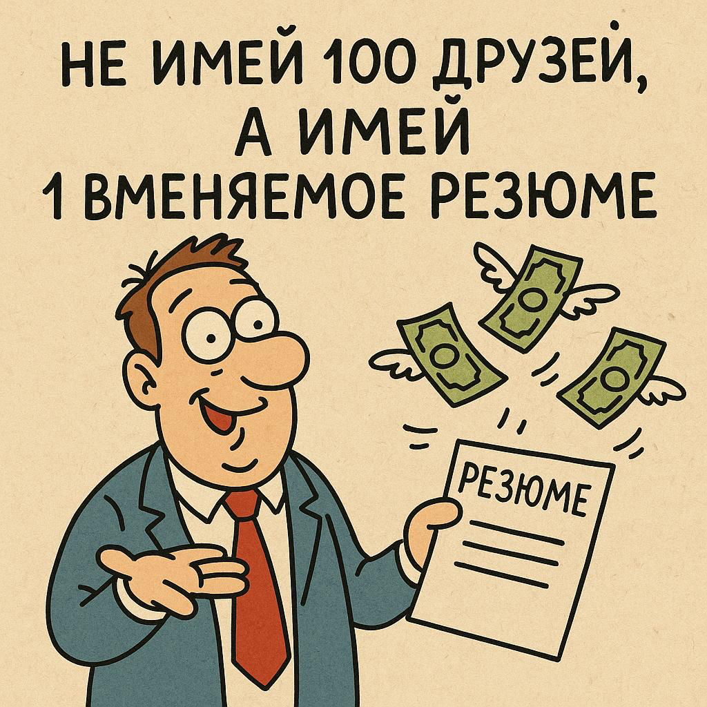 💸 НЕ ИМЕЙ 100 ДРУЗЕЙ, А ИМЕЙ 1 ВМЕНЯЕМОЕ РЕЗЮМЕ | Сетка — социальная сеть от hh.ru