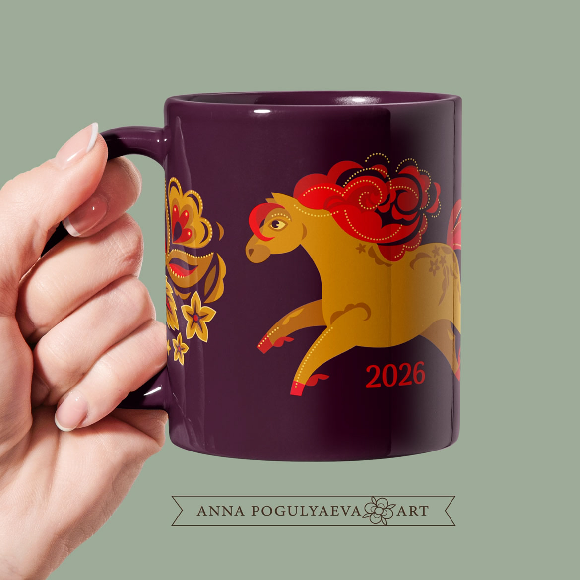 Сивка-Бурка. Иллюстрация в стиле хохломской росписи | Сетка — социальная сеть от hh.ru