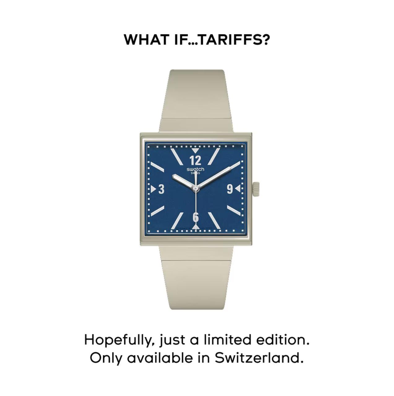😂 Swatch любят шутить
Недавно бренд выпустил часы под названием «WHAT IF...TARIFFS?» (А что, если... тарифы?) | Сетка — социальная сеть от hh.ru