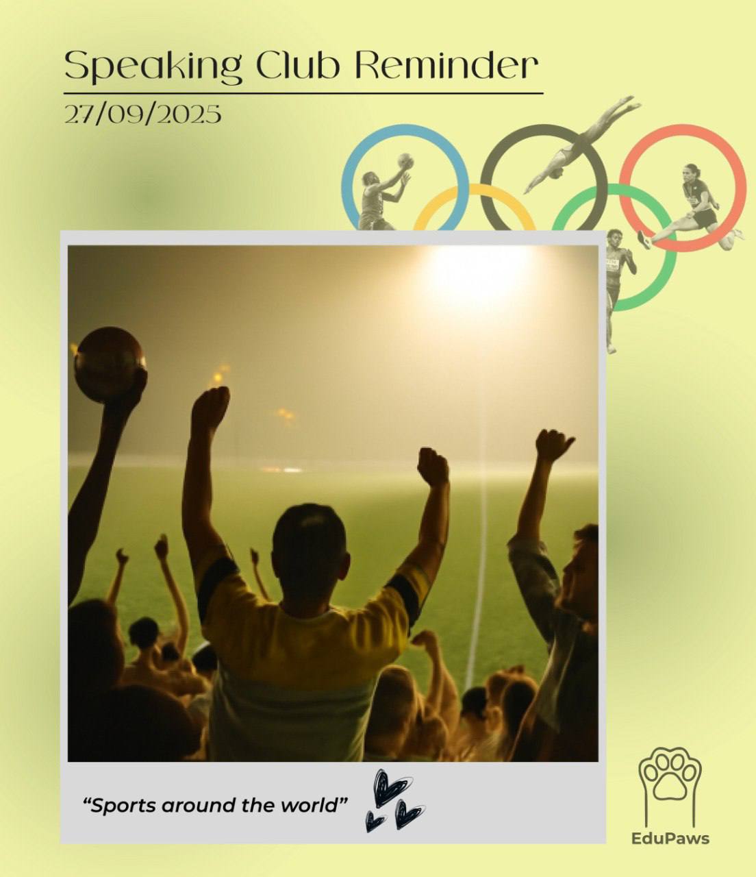📚 SPEAKING CLUB REMINDER: "Sports Around the World" 🌍🏅
Переходите по ссылке, чтобы ознакомиться с расписание на сентябрь🎉
Присоединяйтесь к нам, чтобы обсудить традиционные и популярные виды спорта по... | Сетка — социальная сеть от hh.ru