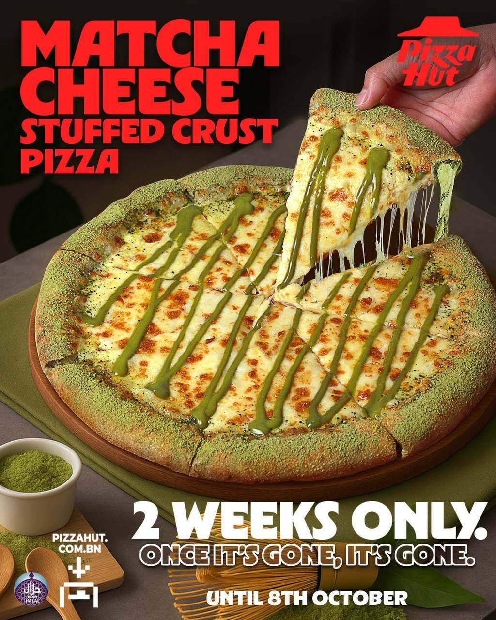 ЛОЛ, МАТЧА-пиццу выкатил брунейский Pizza Hut. Это лимитка, которая будет доступна всего 2 недели — до 8 октября | Сетка — социальная сеть от hh.ru