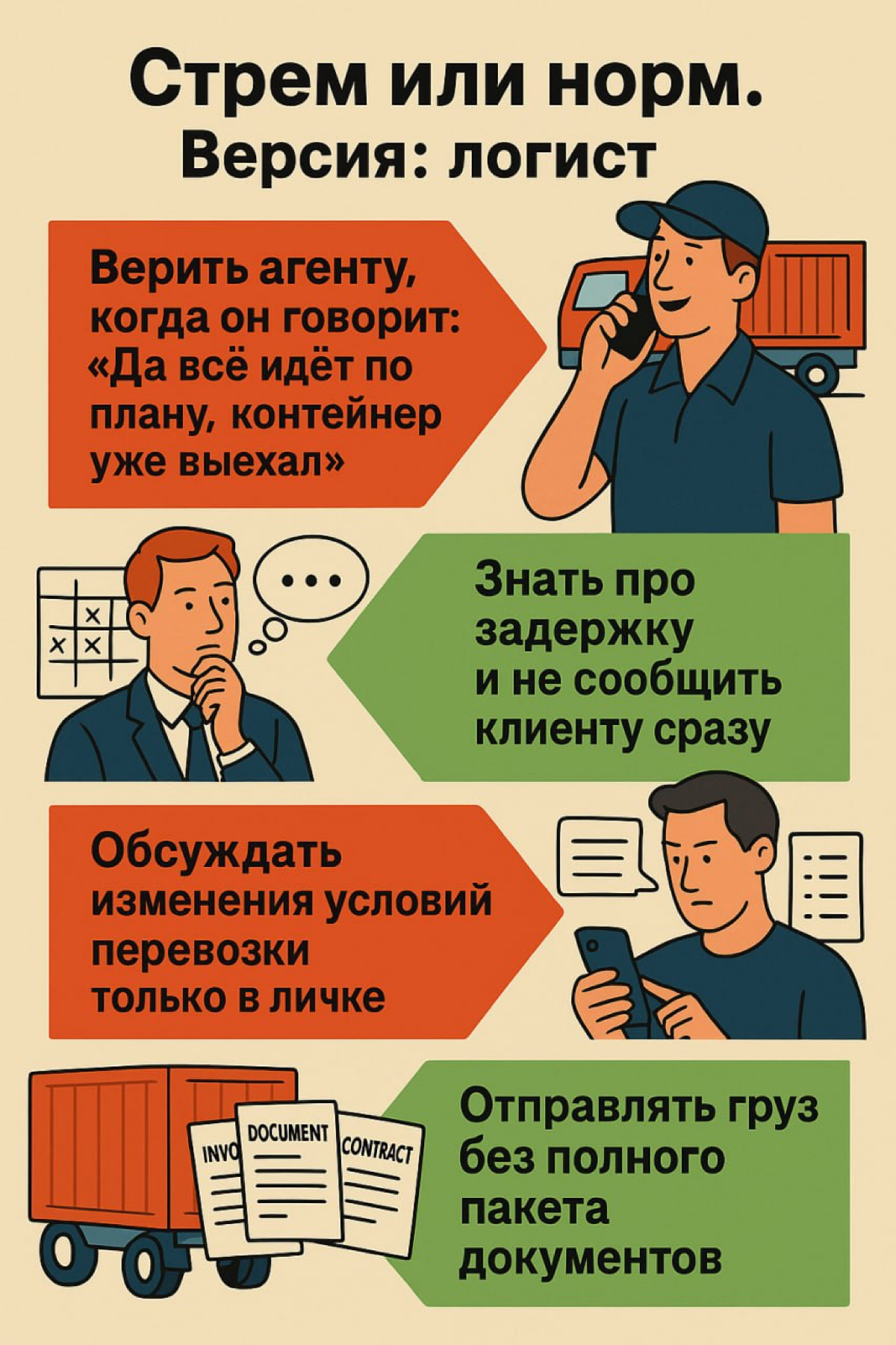 Стрем или норм. Версия: логист 🚛 | Сетка — социальная сеть от hh.ru